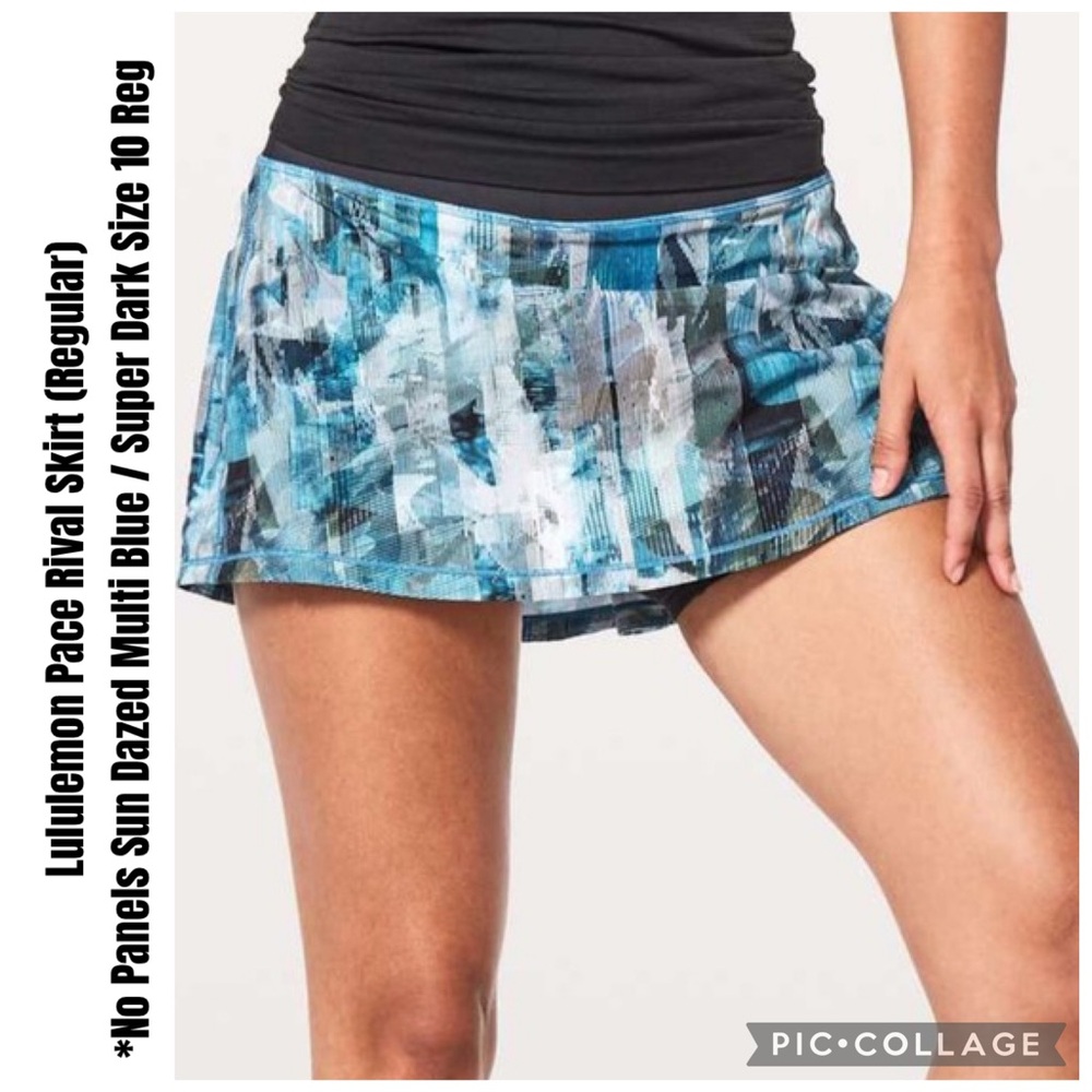 Lululemon Pace Rival Skirt (Regular)Sun Dazed Multi Blue / Super Dark 10 Reg